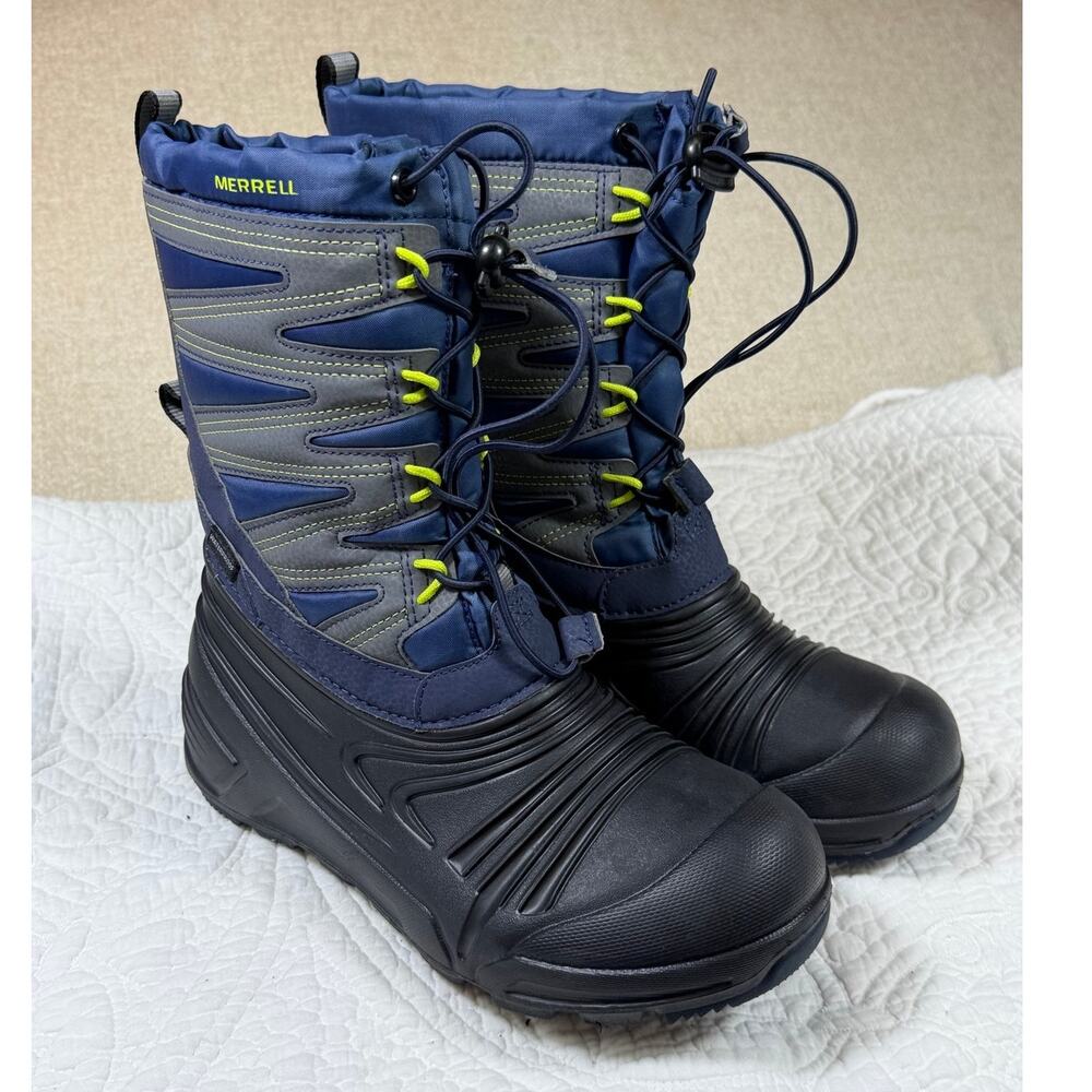 Merrell Kid's Blue 5 Snowquest Lite 3.0 Waterproof Winter Outdoor Snow Boots Fit